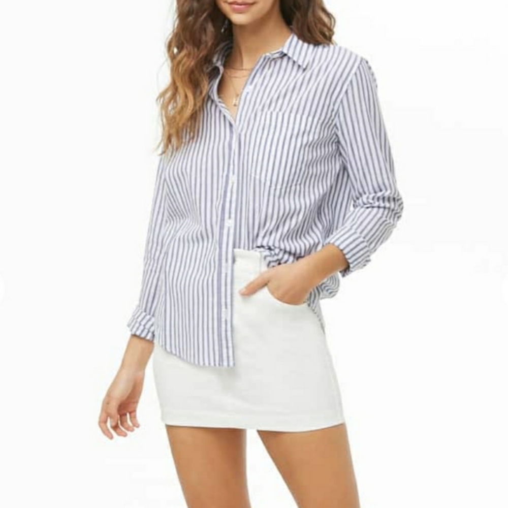 Blue & White Striped Shirt